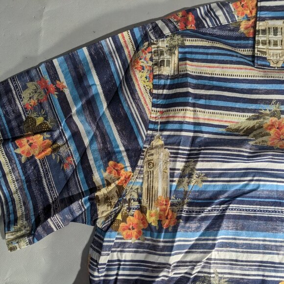 NEW- Size L Mens Cremieux Short Sleeve Button Down Shirt Martinique Cotton Rayon - Picture 4 of 7